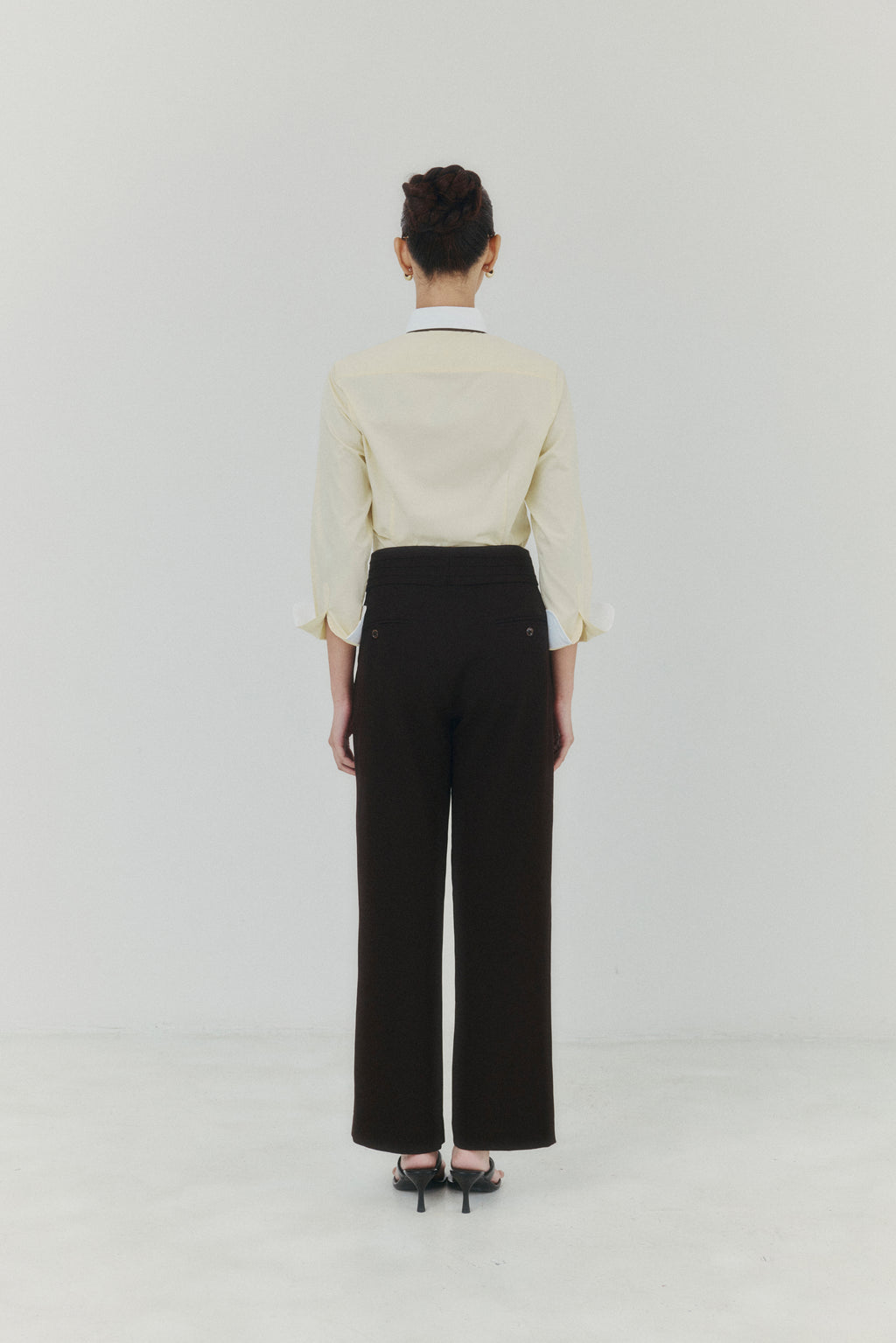 Pastel Gold Sand Contrast Cotton Shirt