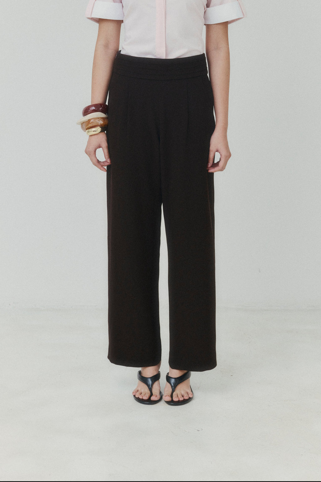 Café Noir High‑Waisted Wide‑Leg Trousers