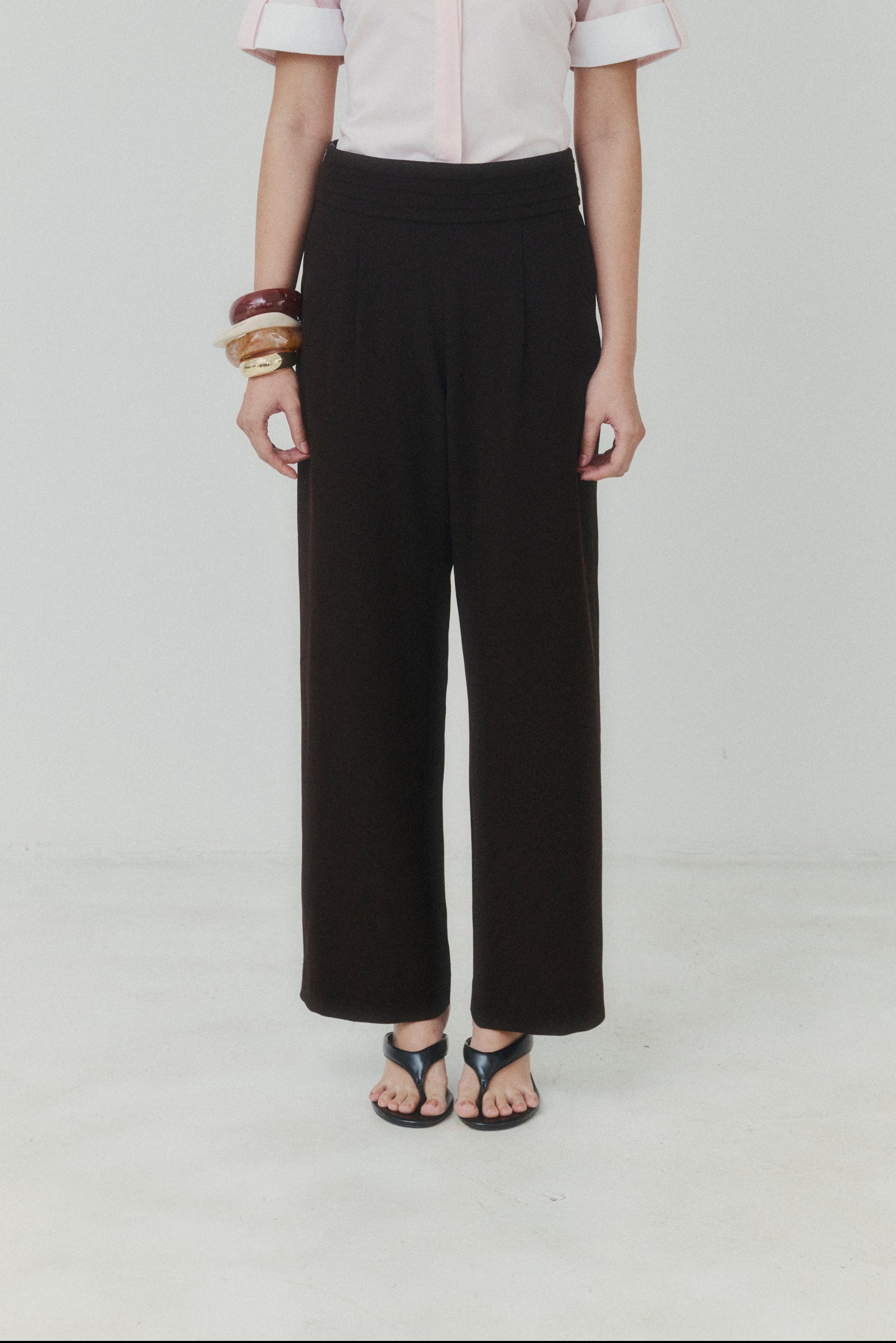 Café Noir High‑Waisted Wide‑Leg Trousers
