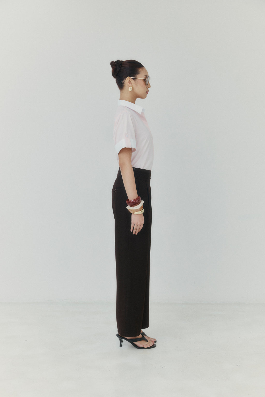 Café Noir High‑Waisted Wide‑Leg Trousers