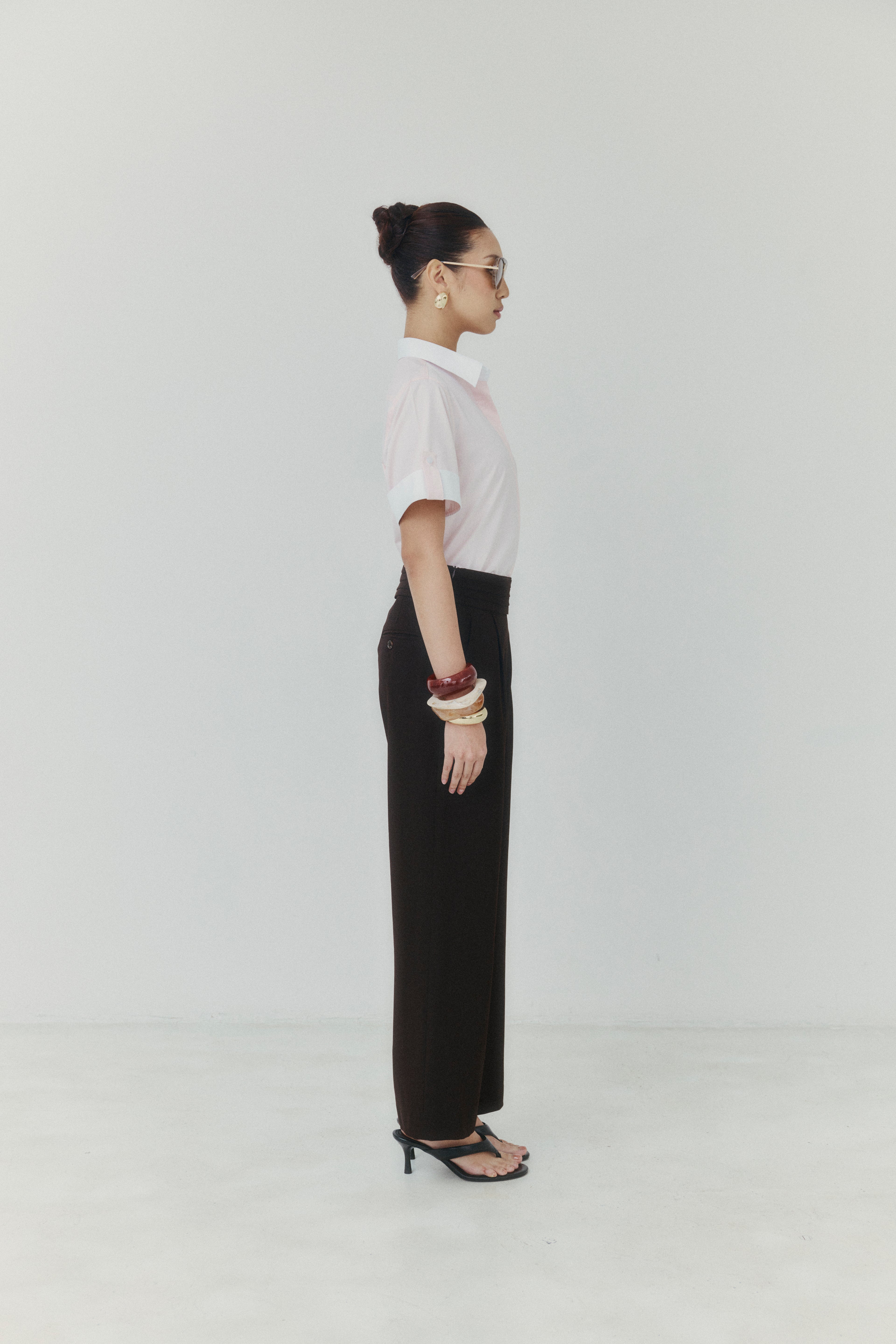 Café Noir High‑Waisted Wide‑Leg Trousers
