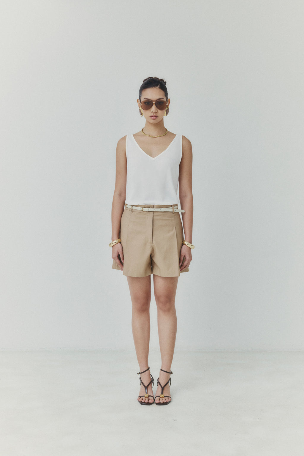 Ivory White Reversible Chiffon Top