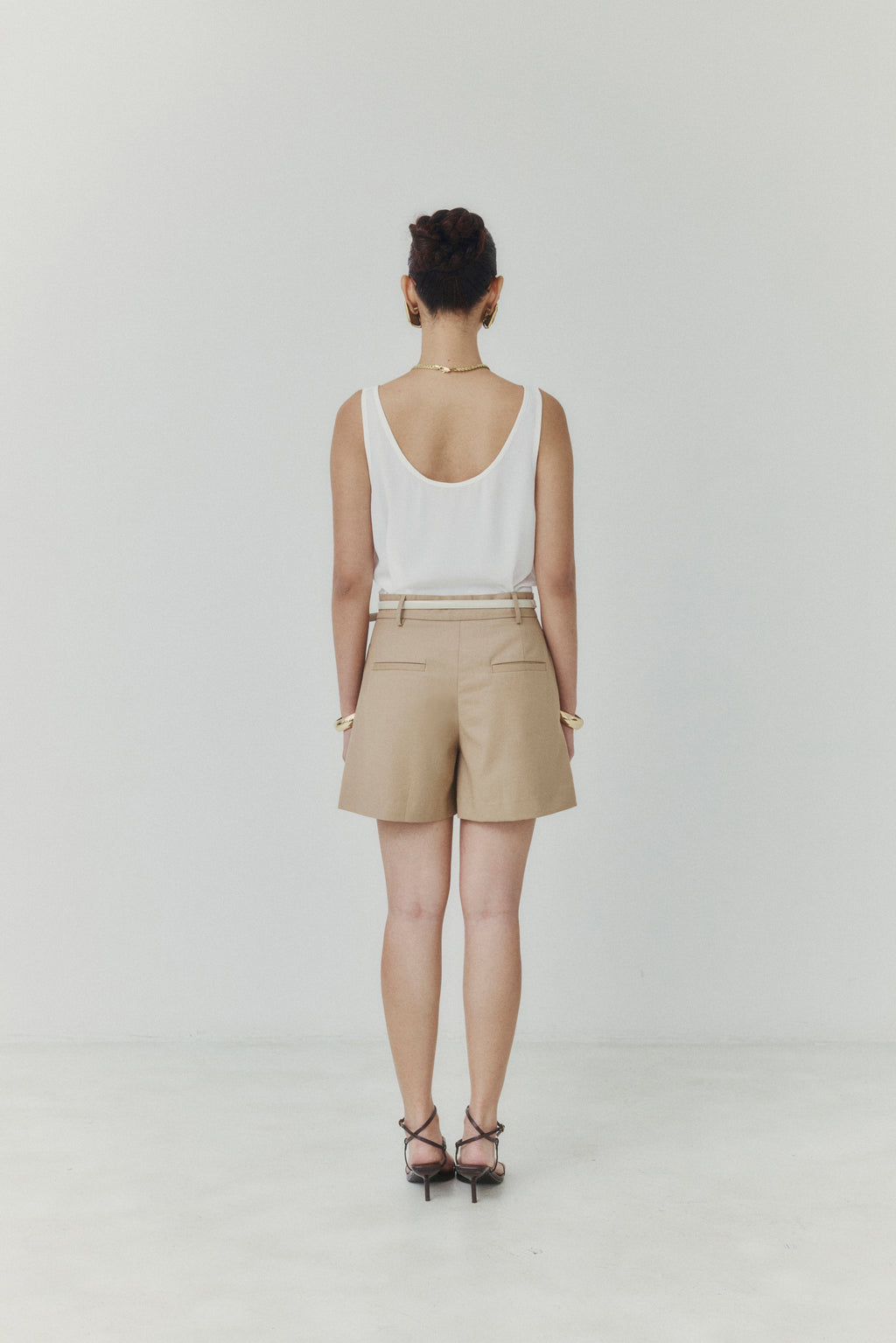 Ivory White Reversible Chiffon Top