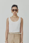 Ivory White Reversible Chiffon Top