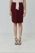 Bordeaux High-waisted Pencil Skirt