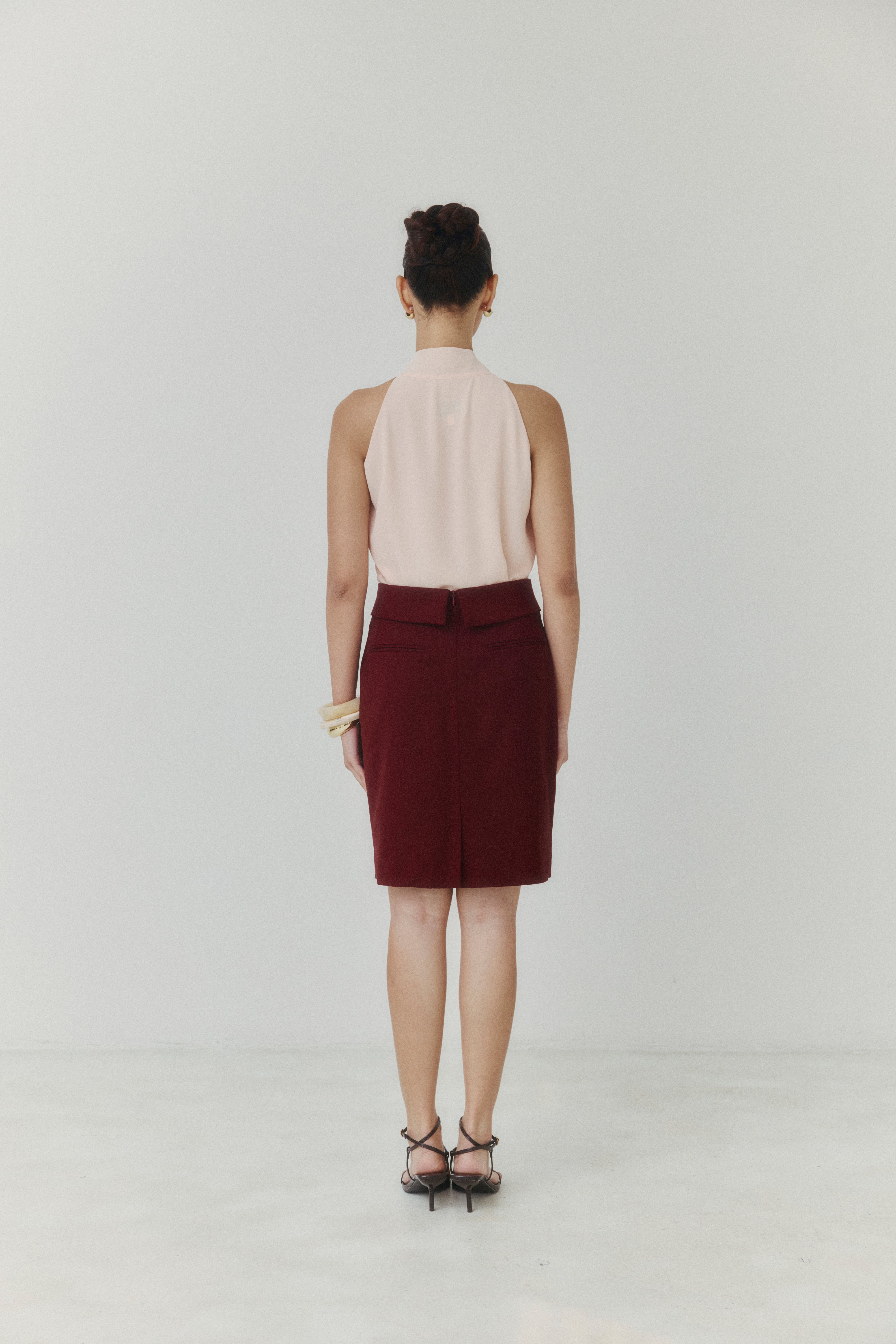 Blush Neck‑Tie Chiffon Blouse – SYCON Clothing