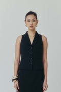 Signature Noir Crepe Waistcoat
