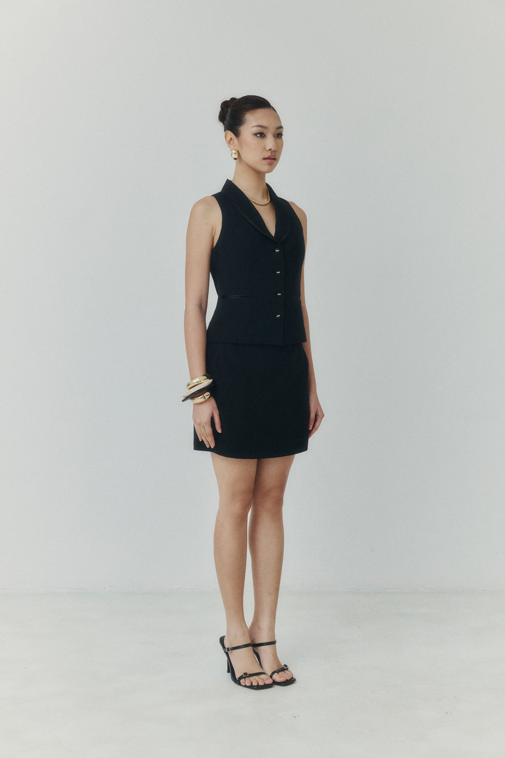 Signature Noir Crepe Waistcoat