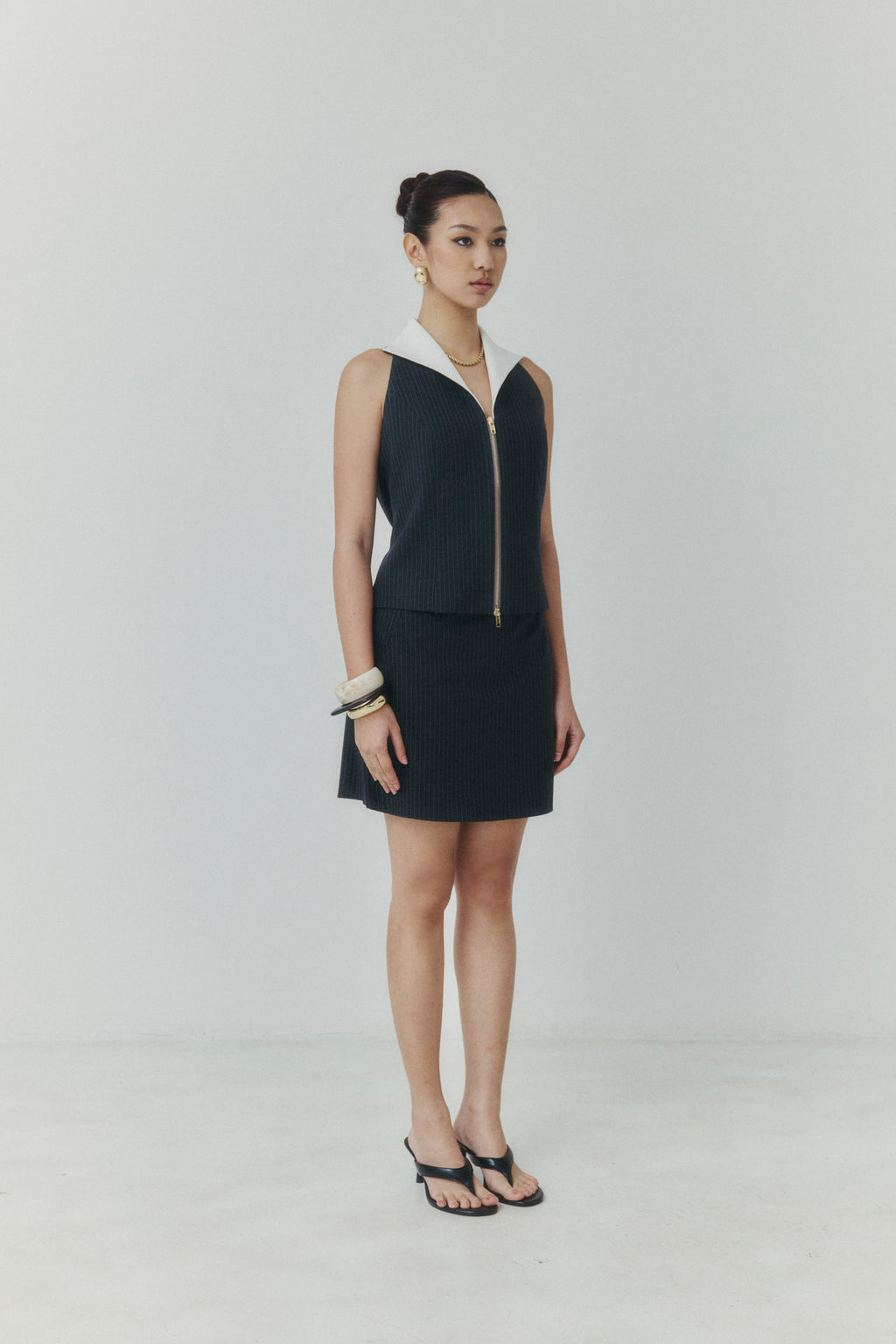 Graphite Pinstripe Skort