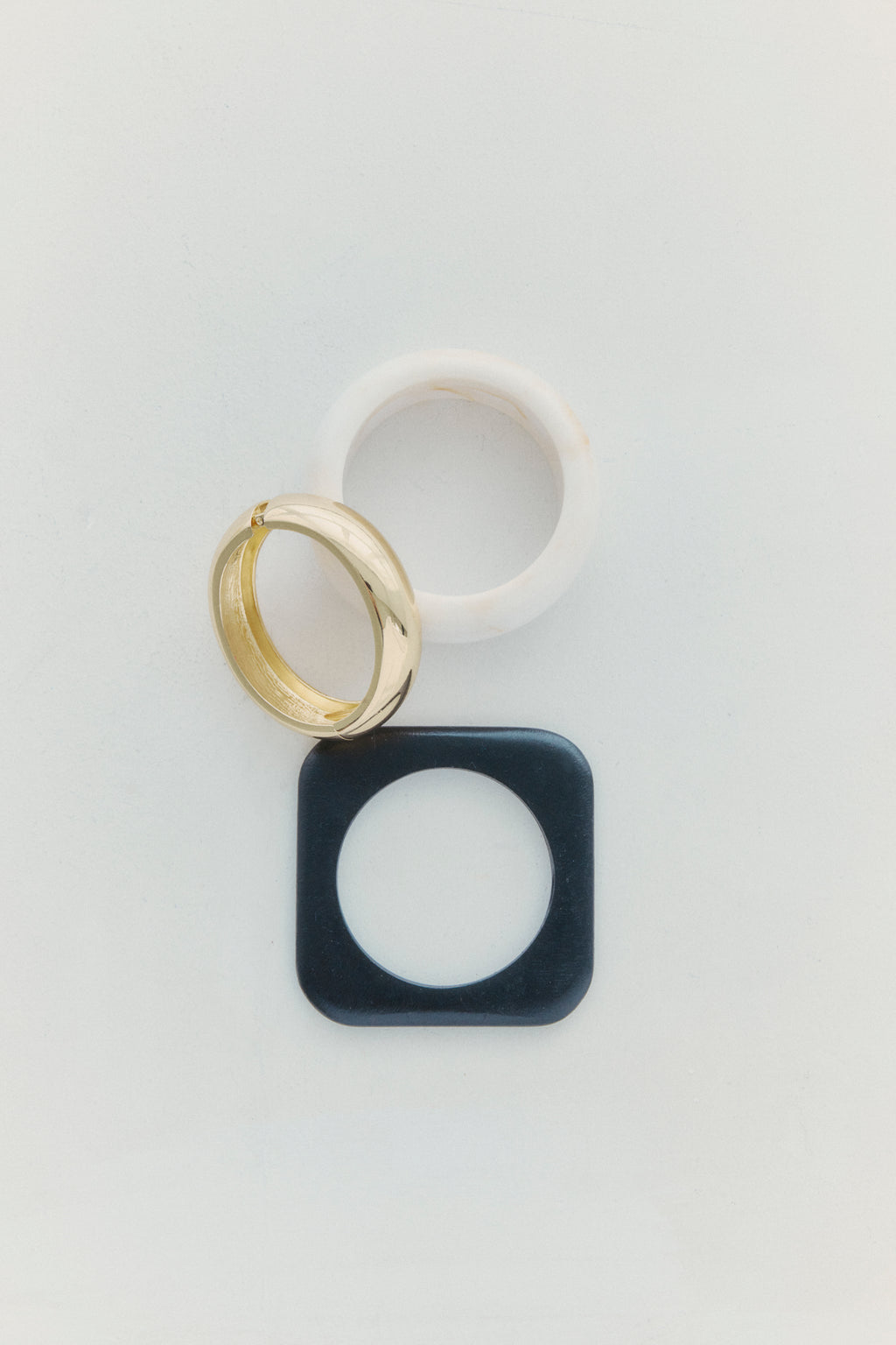 Trois Contrast Statement Bracelets