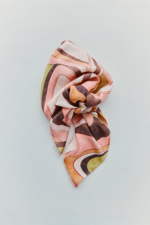 Abstract Harmony Satin Scarf