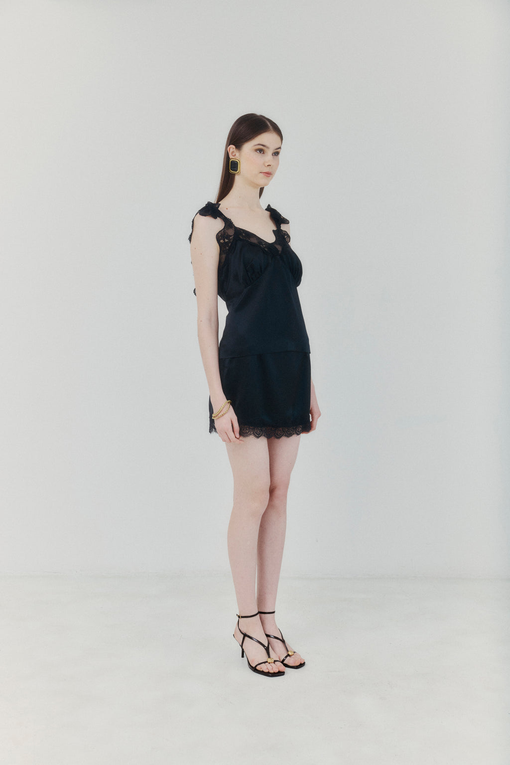 Sweetheart Laced Satin Camisole Top