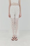 Playa Ivory Crocheted Fringe Pants