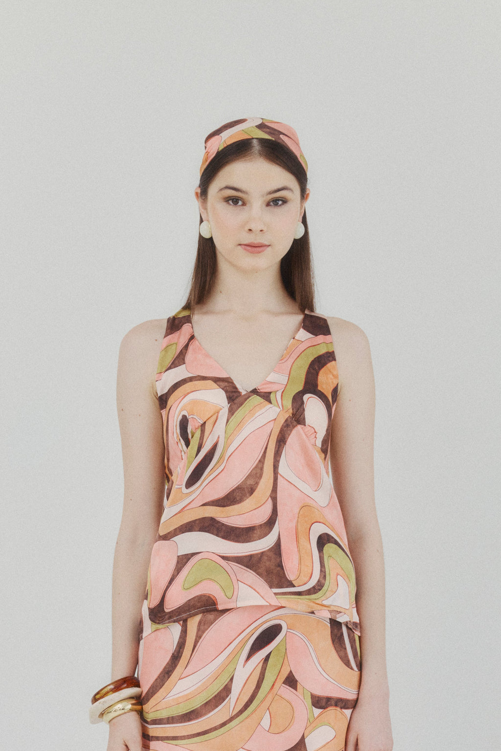 Abstract Harmony Satin Scarf