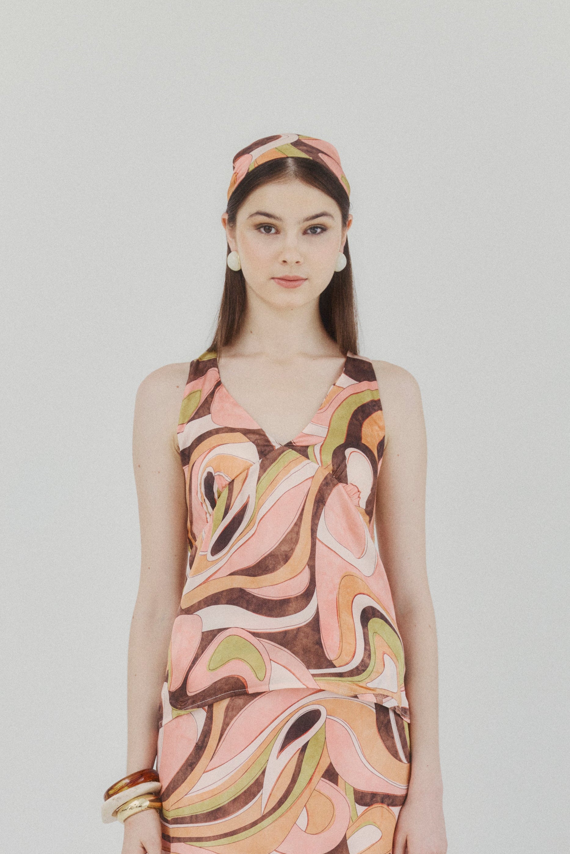 Abstract Harmony Satin Scarf