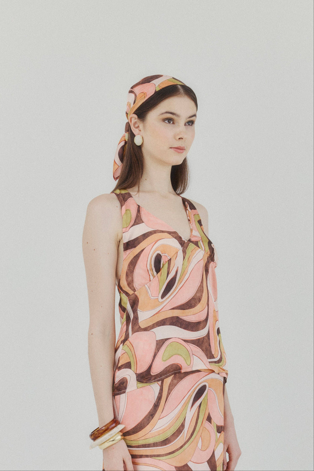 Abstract Harmony Satin Scarf