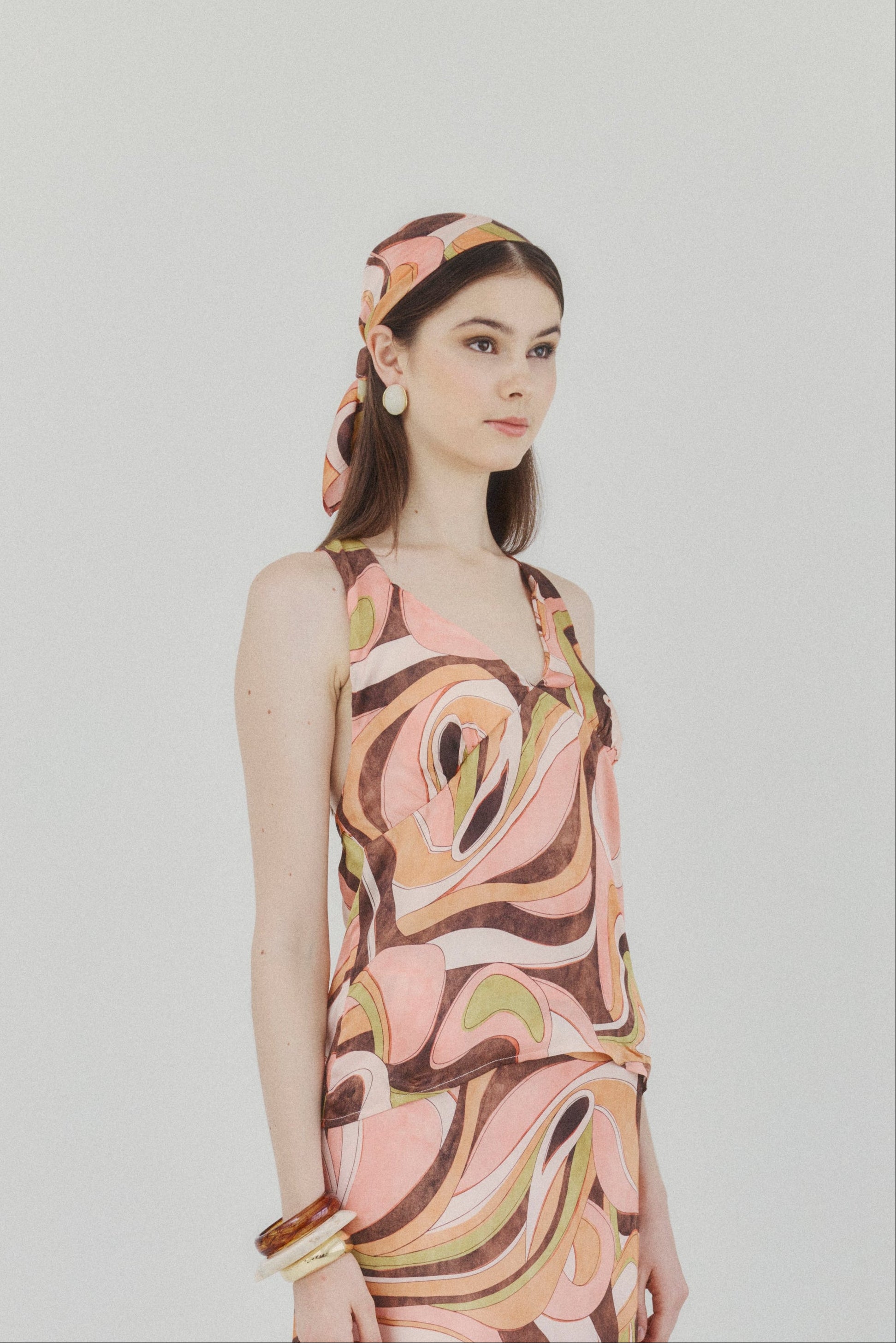 Abstract Harmony Satin Scarf