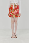 Floral Watercolor Printed Mini Skirt