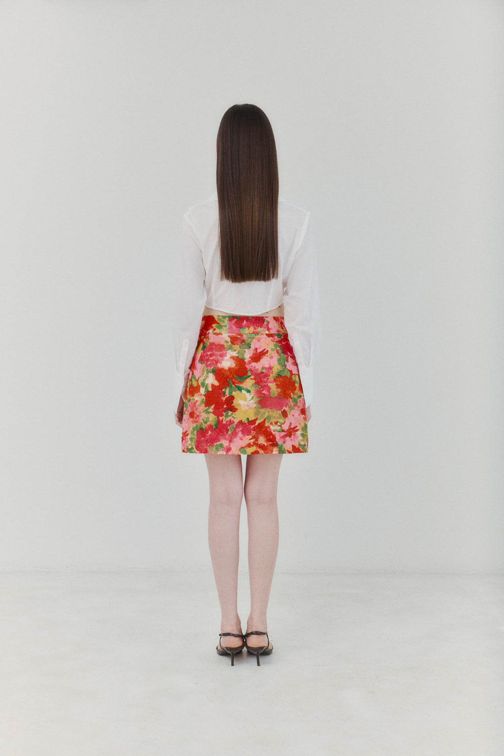 Floral Watercolor Printed Mini Skirt
