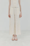 Ivory Cotton Lace-embroidered Pants