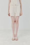 Ivory Cotton Lace-embroidered Shorts