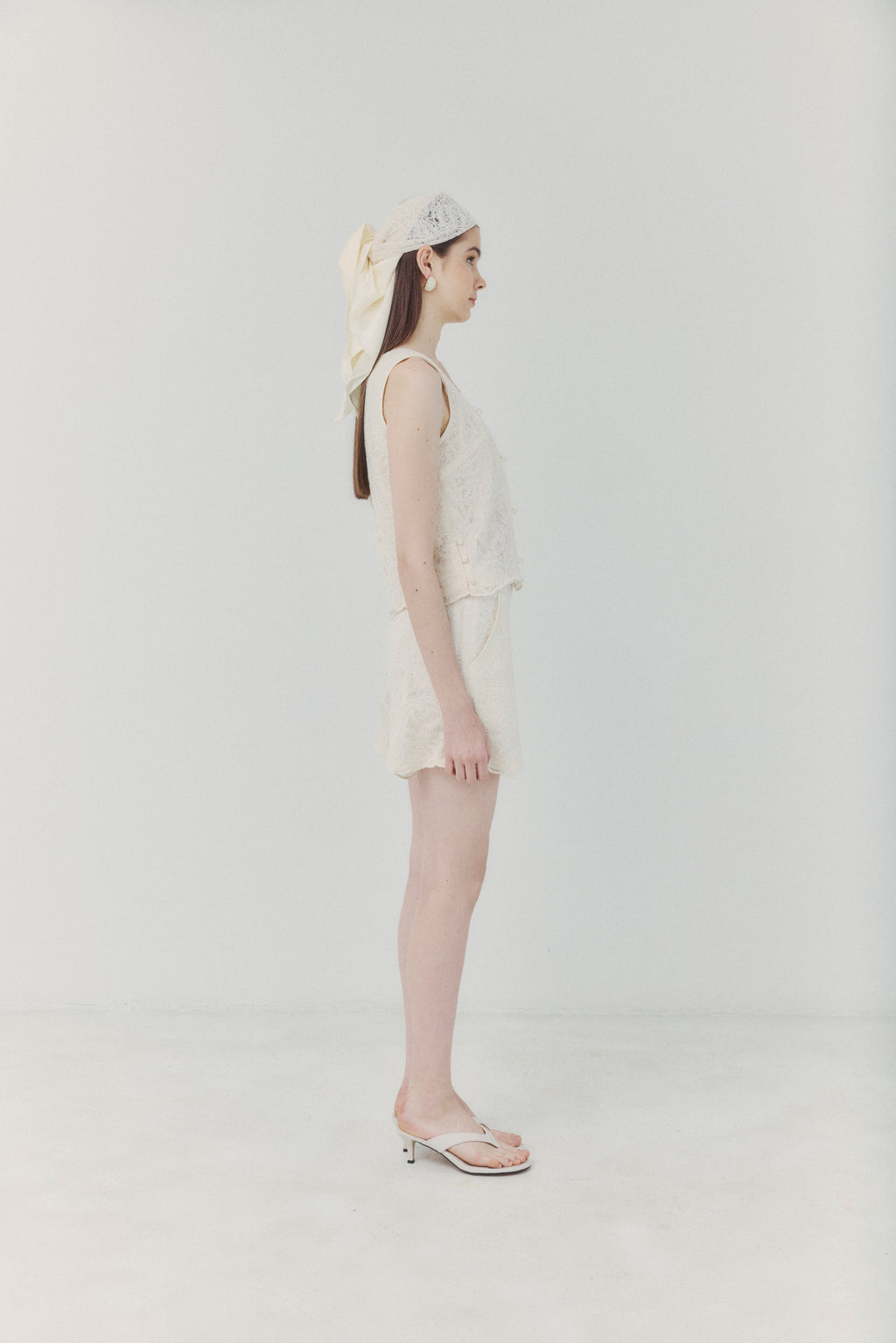 Ivory Cotton Lace-embroidered Top