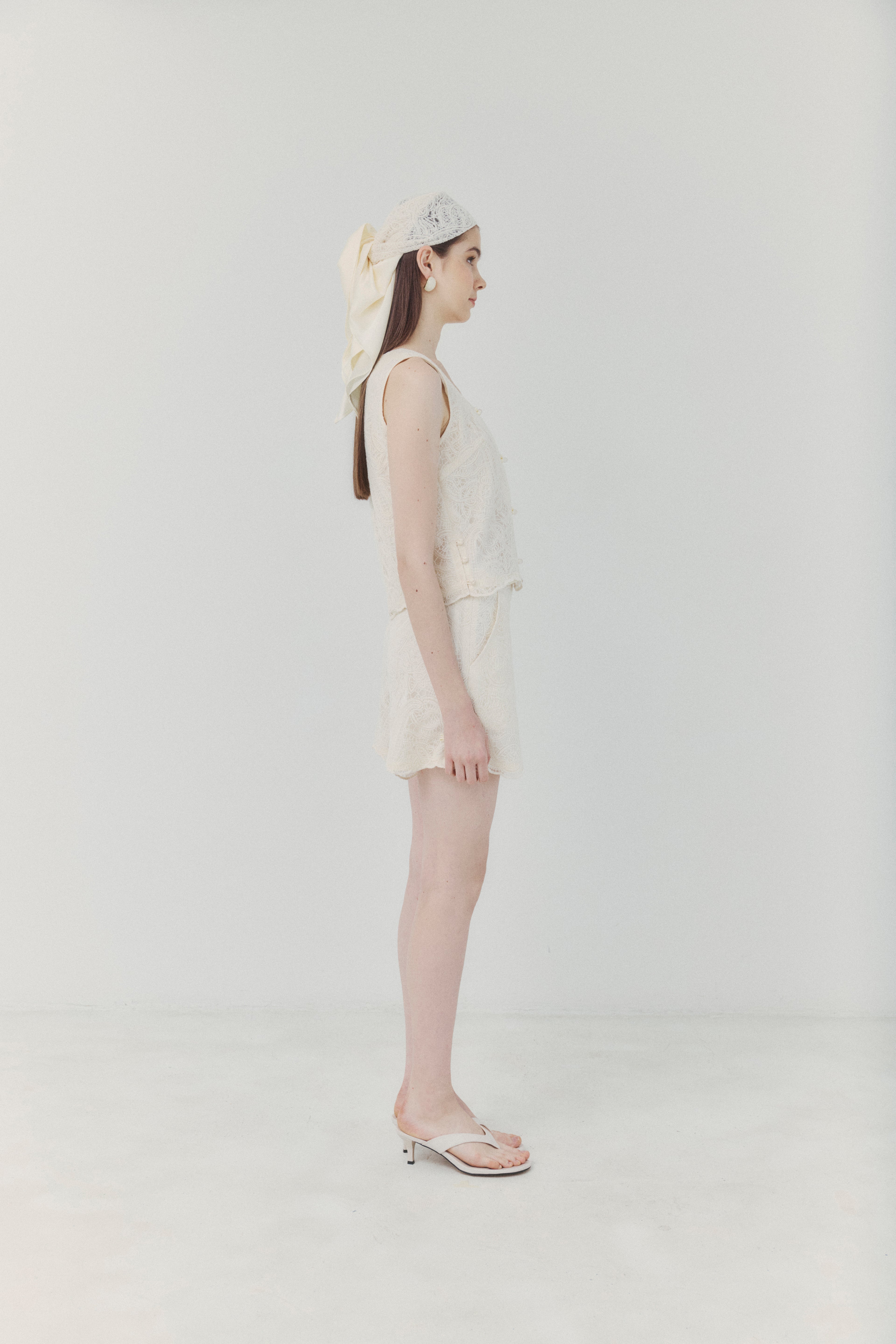 Ivory Cotton Lace-embroidered Top